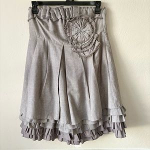 Ryu Gray Linen Blend Strapless Mini Dress